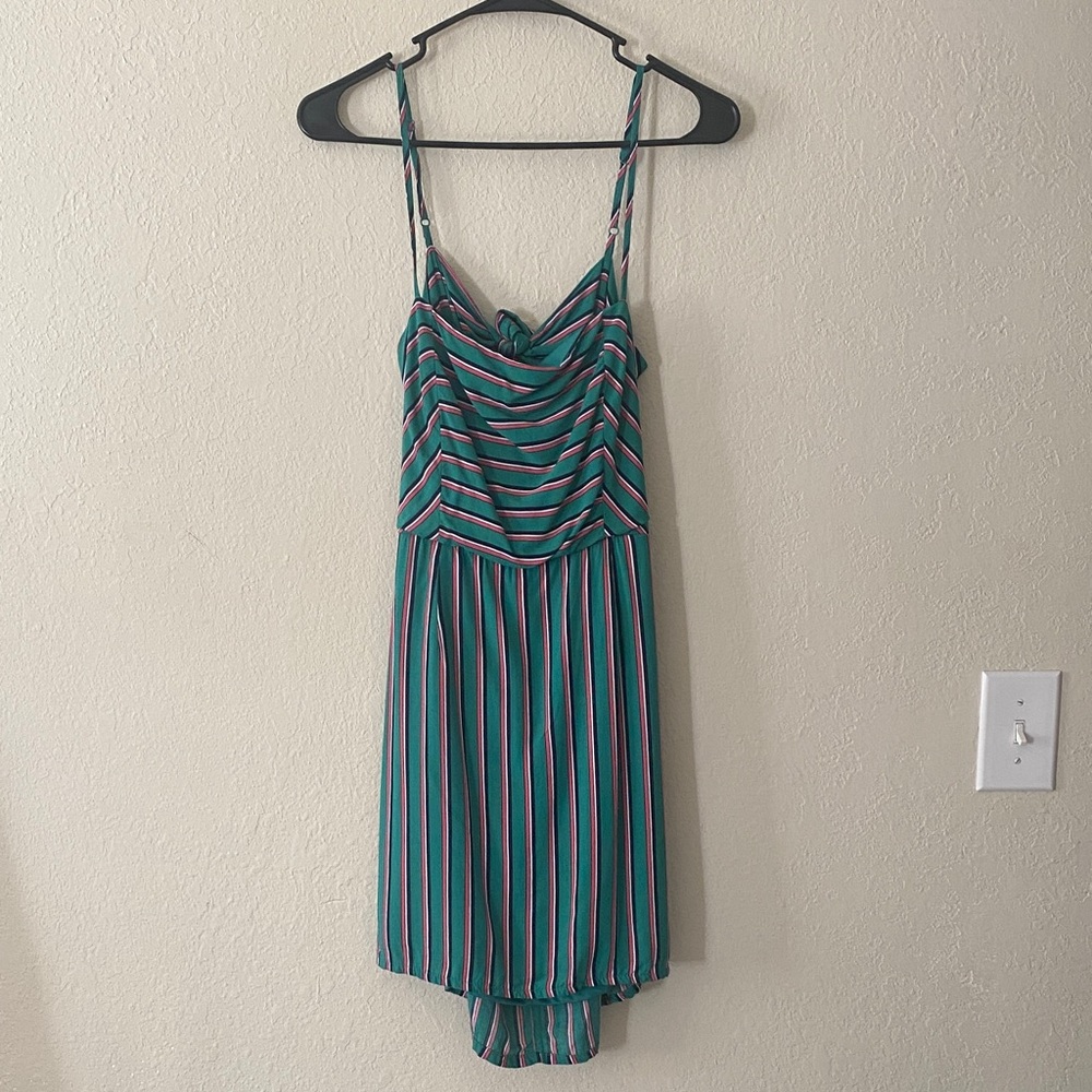 FAVLUX Kawaii Cute Striped Teal Pink Blue White Sundress - Picture 3 of 14